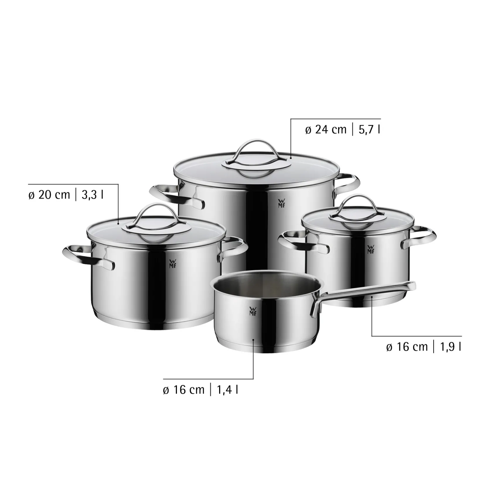 WMF Topfsets|Aparto Topf-Vorteils-Set*, 4-teilig