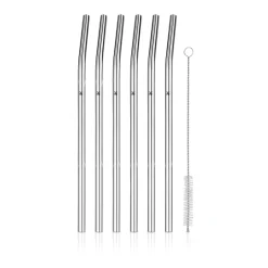 WMF Barzubehör|BaricTrinkhalm-Set aus Cromargan®, 24 cm, 6-teilig plus Reinigungsbürste