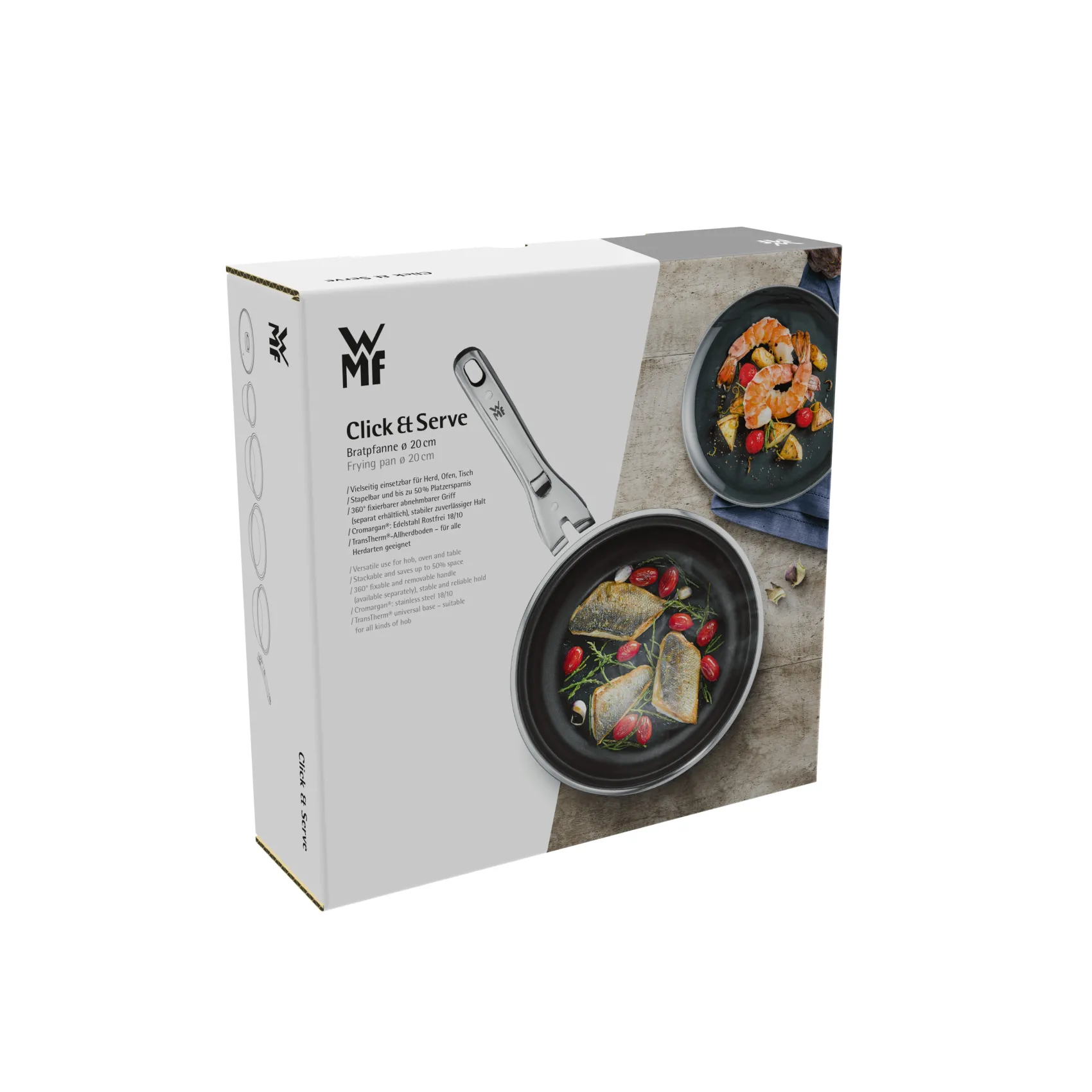 WMF Induktionspfannen|Bratpfannen|Click&Serve Bratpfanne mit Antihaftversiegelung, 20 cm