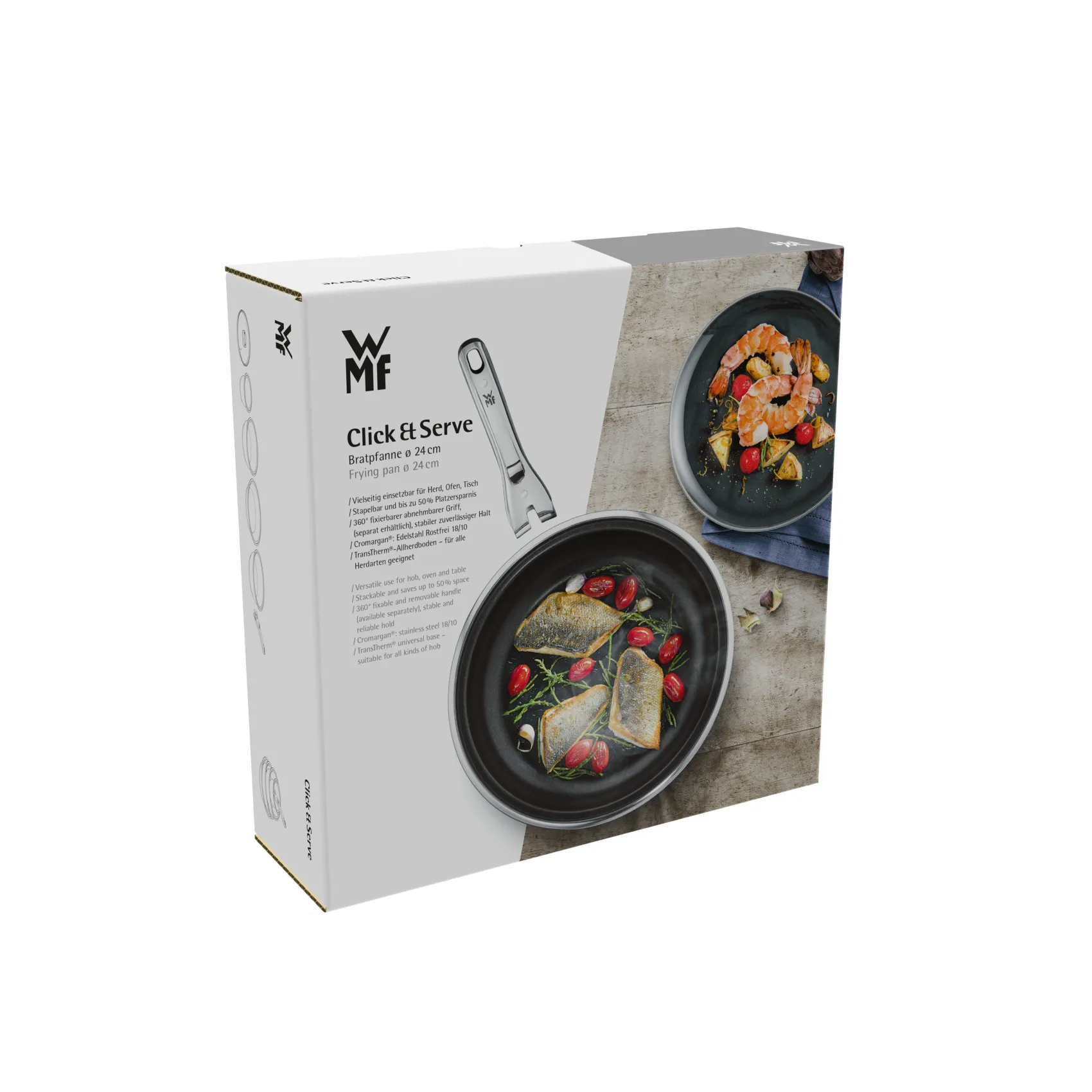 WMF Induktionspfannen|Bratpfannen|Click&Serve Bratpfanne mit Antihaftversiegelung, 24 cm