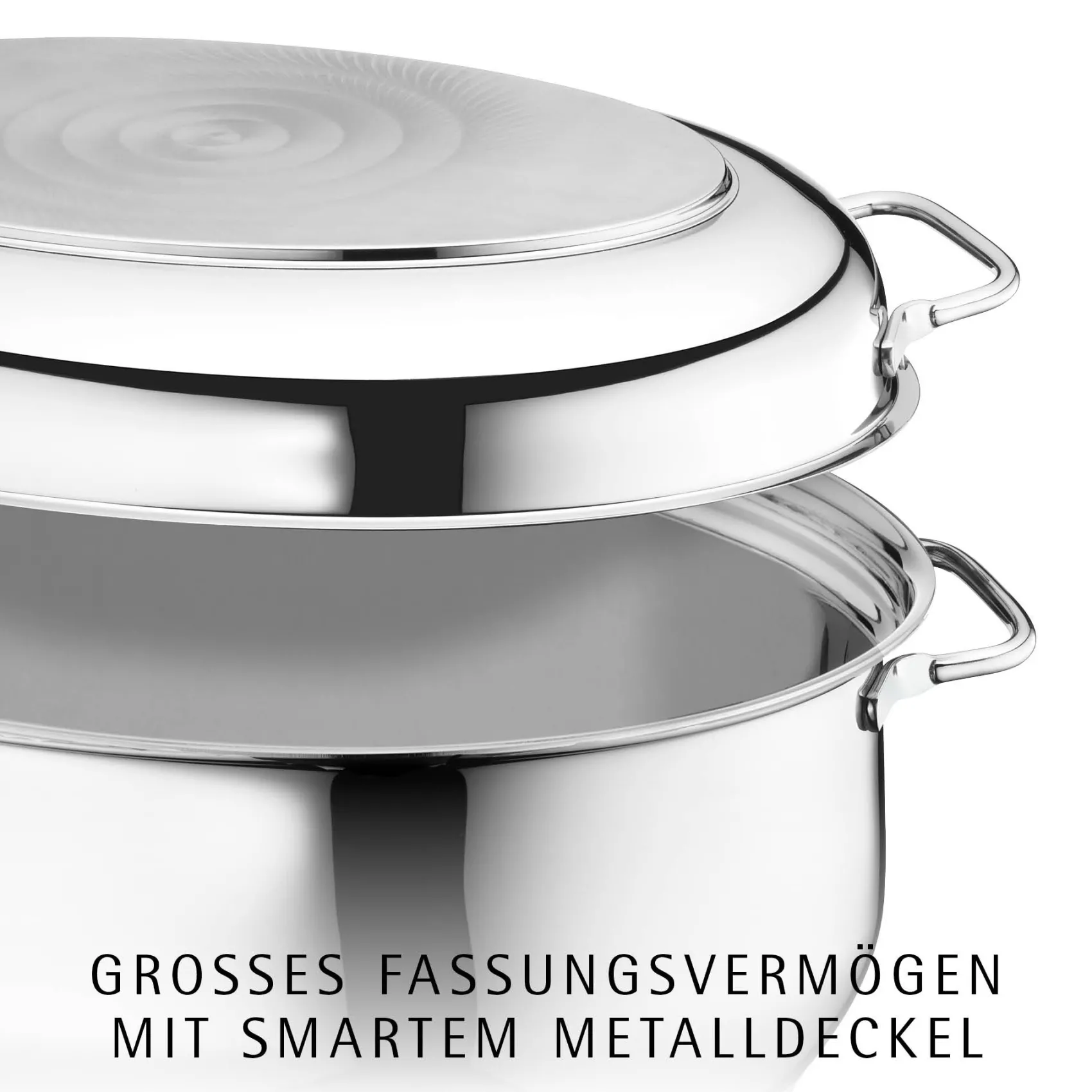 WMF Bräter & Schmortöpfe|Extrabräter mit Metalldeckel, Drahteinsatz und Fleischthermometer