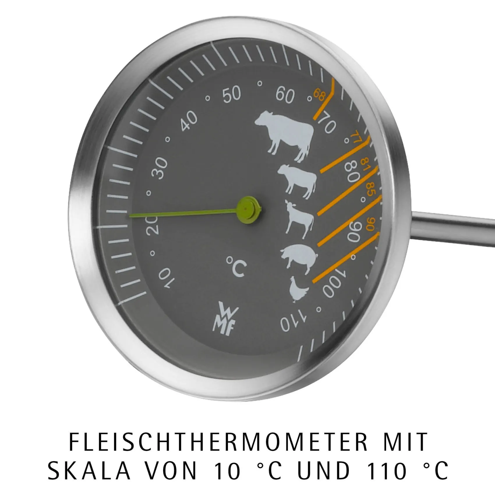 WMF Bräter & Schmortöpfe|Extrabräter mit Metalldeckel, Drahteinsatz und Fleischthermometer