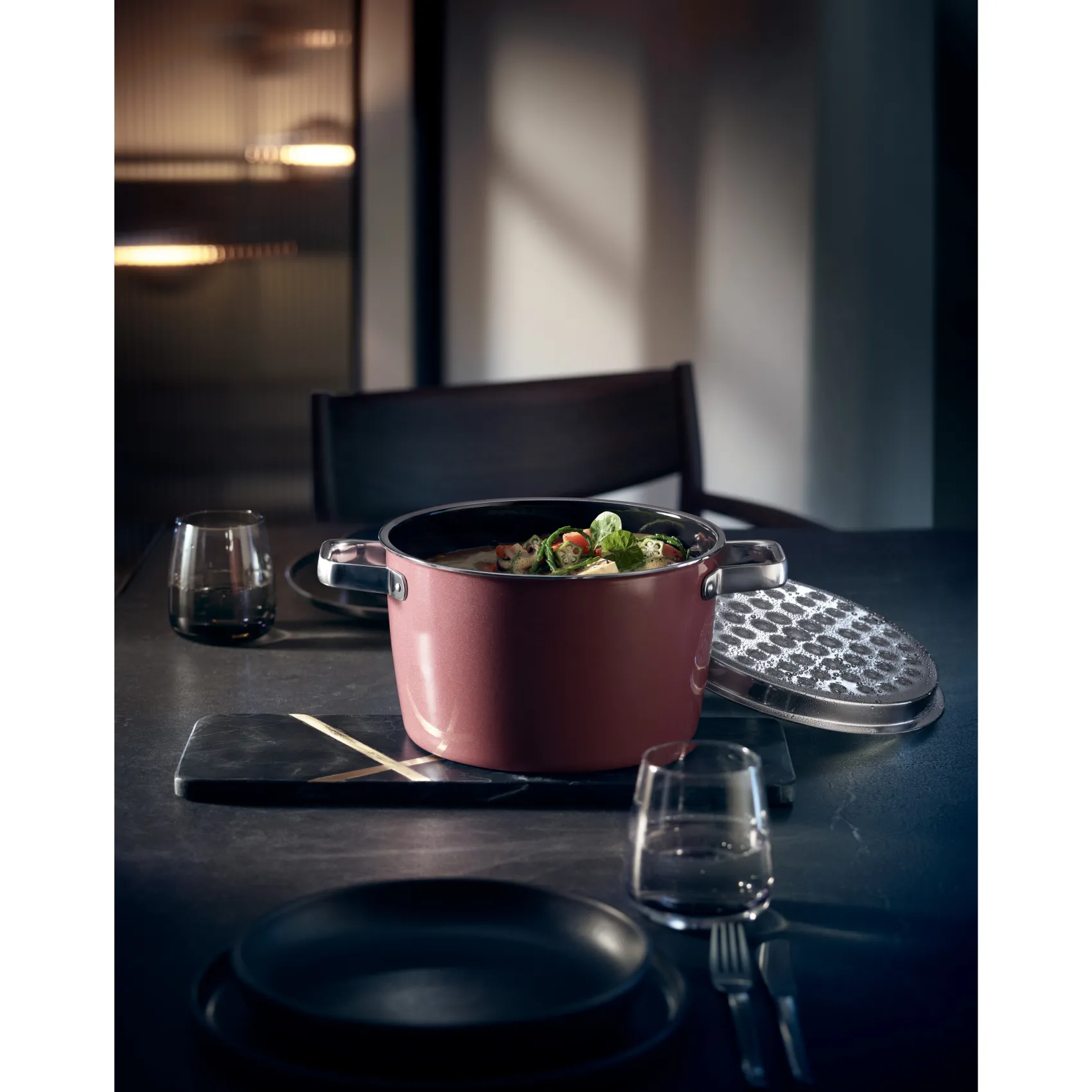 WMF Kochtöpfe|Induktionstöpfe|Fusiontec Aromatic Kochtopf, 22 cm, Rose Quartz