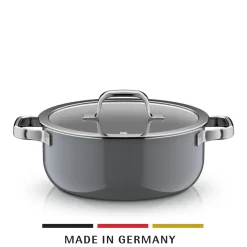 WMF Induktionstöpfe|Fusiontec Mineral Pro, Bratentopf mit Decke, 24 cm, Platinum