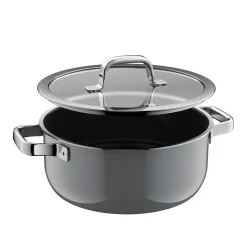 WMF Induktionstöpfe|Fusiontec Mineral Pro, Bratentopf mit Decke, 24 cm, Platinum