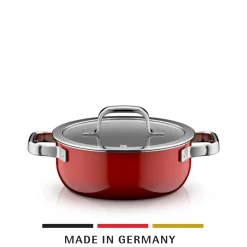 WMF Bratentöpfe|Fusiontec Mineral Pro, Bratentopf mit Deckel, 20 cm, Passion Red