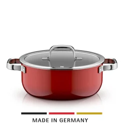 WMF Induktionstöpfe|Fusiontec Mineral Pro, Bratentopf mit Deckel, 24 cm, Passion Red