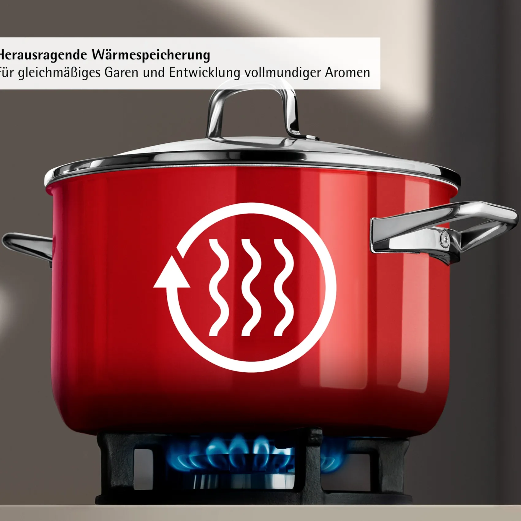 WMF Induktionstöpfe|Fusiontec Mineral Pro, Bratentopf mit Deckel, 24 cm, Passion Red
