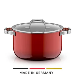 WMF Kochtöpfe|Induktionstöpfe|Fusiontec Mineral Pro, Kochtopf mit Deckel, 24 cm, Passion Red