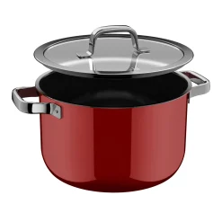 WMF Kochtöpfe|Induktionstöpfe|Fusiontec Mineral Pro, Kochtopf mit Deckel, 24 cm, Passion Red