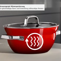 WMF Kochtöpfe|Fusiontec Mineral Pro, Kochschüssel mit Deckel, 24 cm, Passion Red