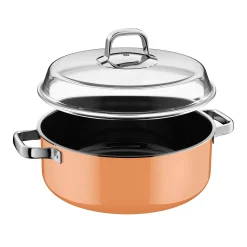 WMF Induktionstöpfe|Fusiontec Mineral Pro, Schmortopf mit Deckel, 28 cm, Papaya Orange
