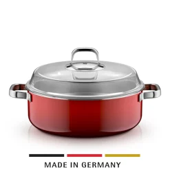 WMF Induktionstöpfe|Fusiontec Mineral Pro, Schmortopf mit Deckel, 28 cm, Passion Red