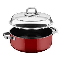 WMF Induktionstöpfe|Fusiontec Mineral Pro, Schmortopf mit Deckel, 28 cm, Passion Red