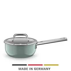 WMF Induktionstöpfe|Fusiontec Mineral Pro, Stielkasserolle mit Deckel, 16 cm, Eucalyptus Haze
