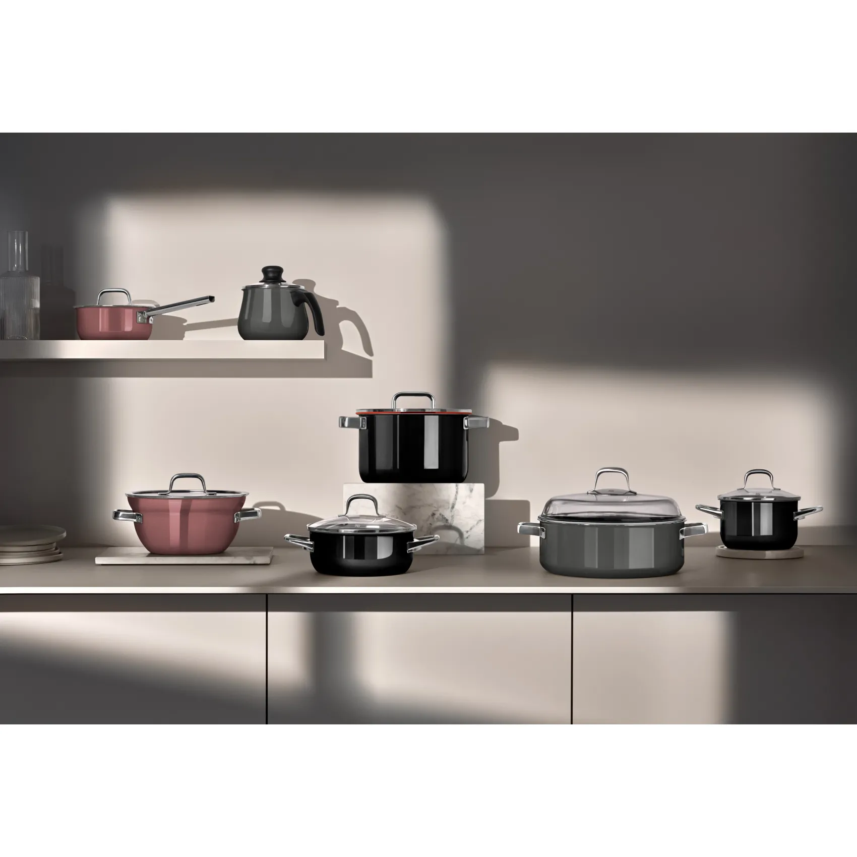 WMF Topfsets|Fusiontec Mineral Pro, Topf-Set, 4-teilig, Platinum