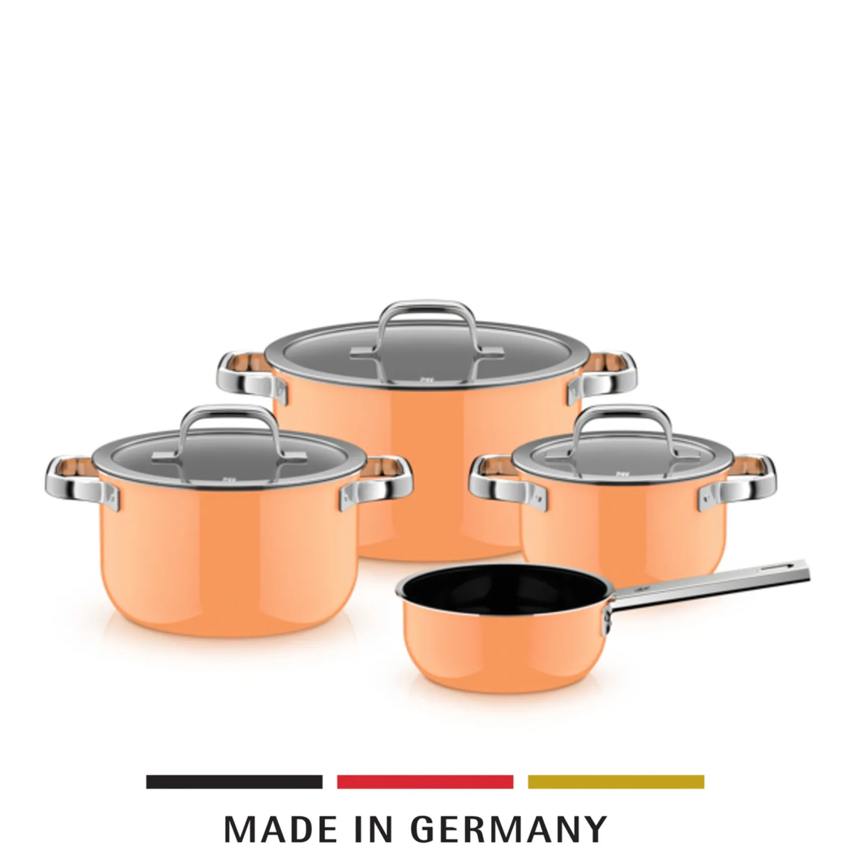 WMF Topfsets|Fusiontec Mineral Pro, Topf-Set, 4-teilig, Papaya Orange