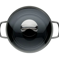 WMF Schmorpfannen|Pfannen Mit Deckel|Fusiontec Mineral Schmorpfanne mit Glasdeckel, 24 cm, Black