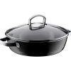 WMF Schmorpfannen|Pfannen Mit Deckel|Fusiontec Mineral Schmorpfanne mit Glasdeckel, 28 cm, Black