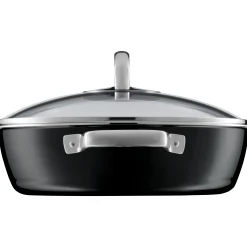 WMF Schmorpfannen|Pfannen Mit Deckel|Fusiontec Mineral Schmorpfanne mit Glasdeckel, 28 cm, Black