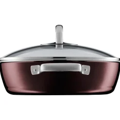 WMF Schmorpfannen|Induktionspfannen|Fusiontec Mineral Schmorpfanne mit Glasdeckel, 28 cm, Rose Quartz