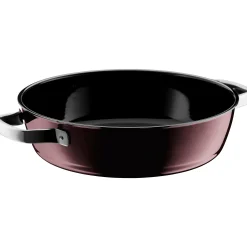 WMF Schmorpfannen|Pfannen Mit Deckel|Fusiontec Mineral Schmorpfanne mit Glasdeckel, 24 cm, Rose Quartz