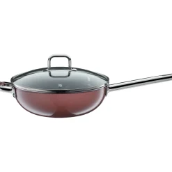 WMF Woks|Fusiontec Mineral Wok mit Glasdeckel, 28 cm, Rose Quartz