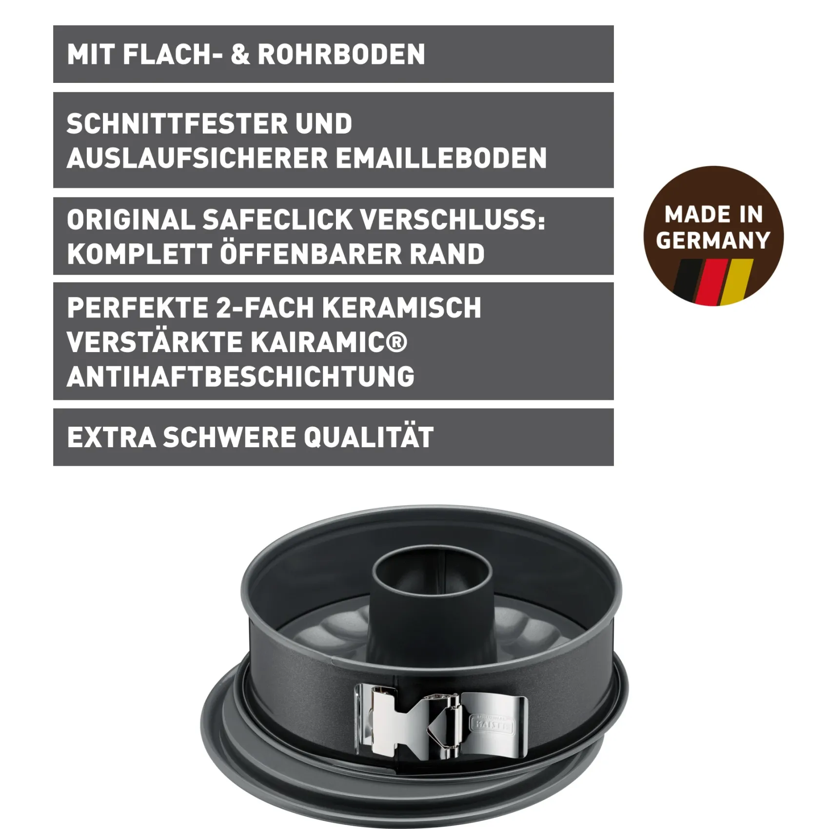 WMF Backformen|KAISER La Forme Plus Springform mit Rohrboden und SafeClick, 26 cm