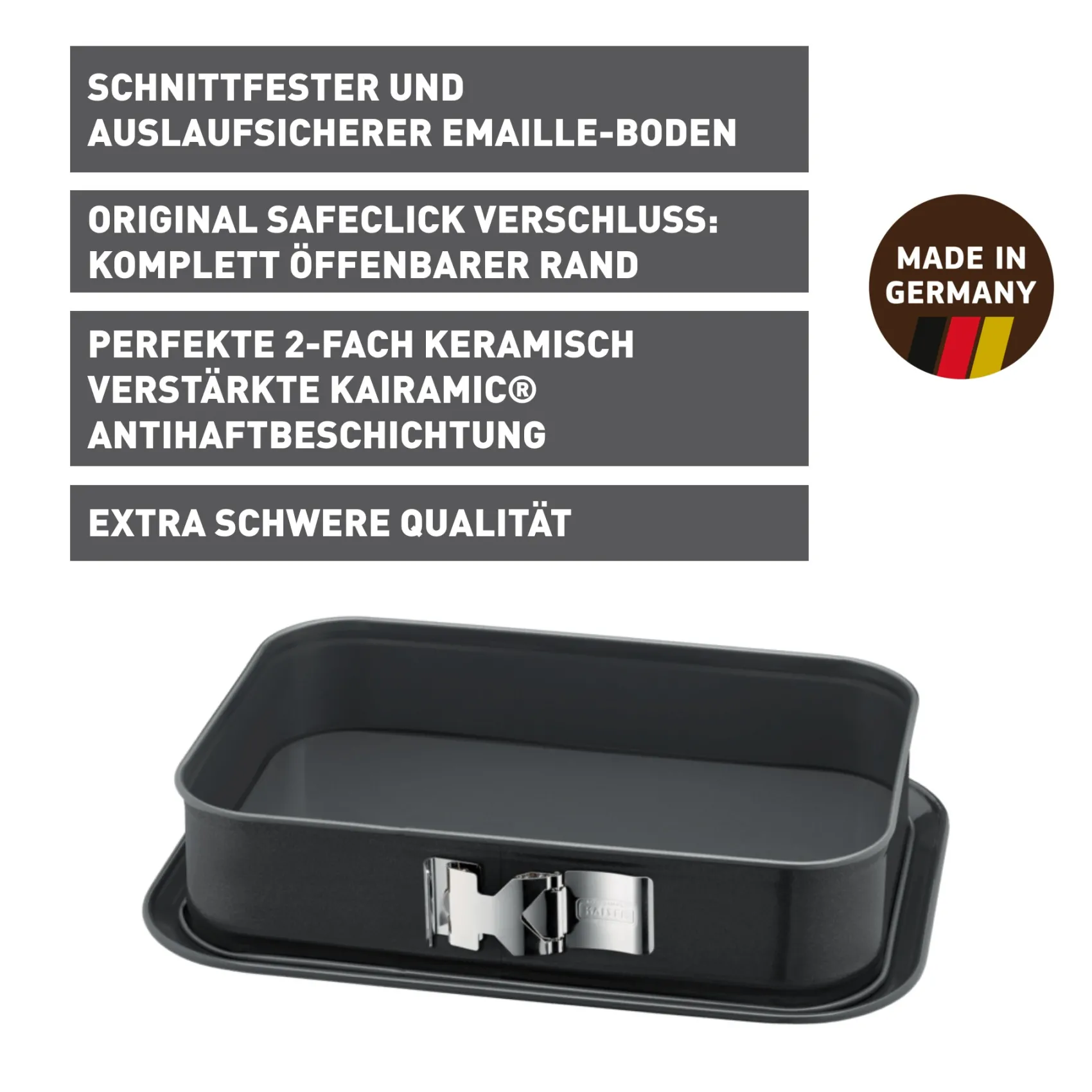 WMF Backformen|KAISER La Forme Plus Springform mit SafeClick, rechteckig, 35 x 24 cm