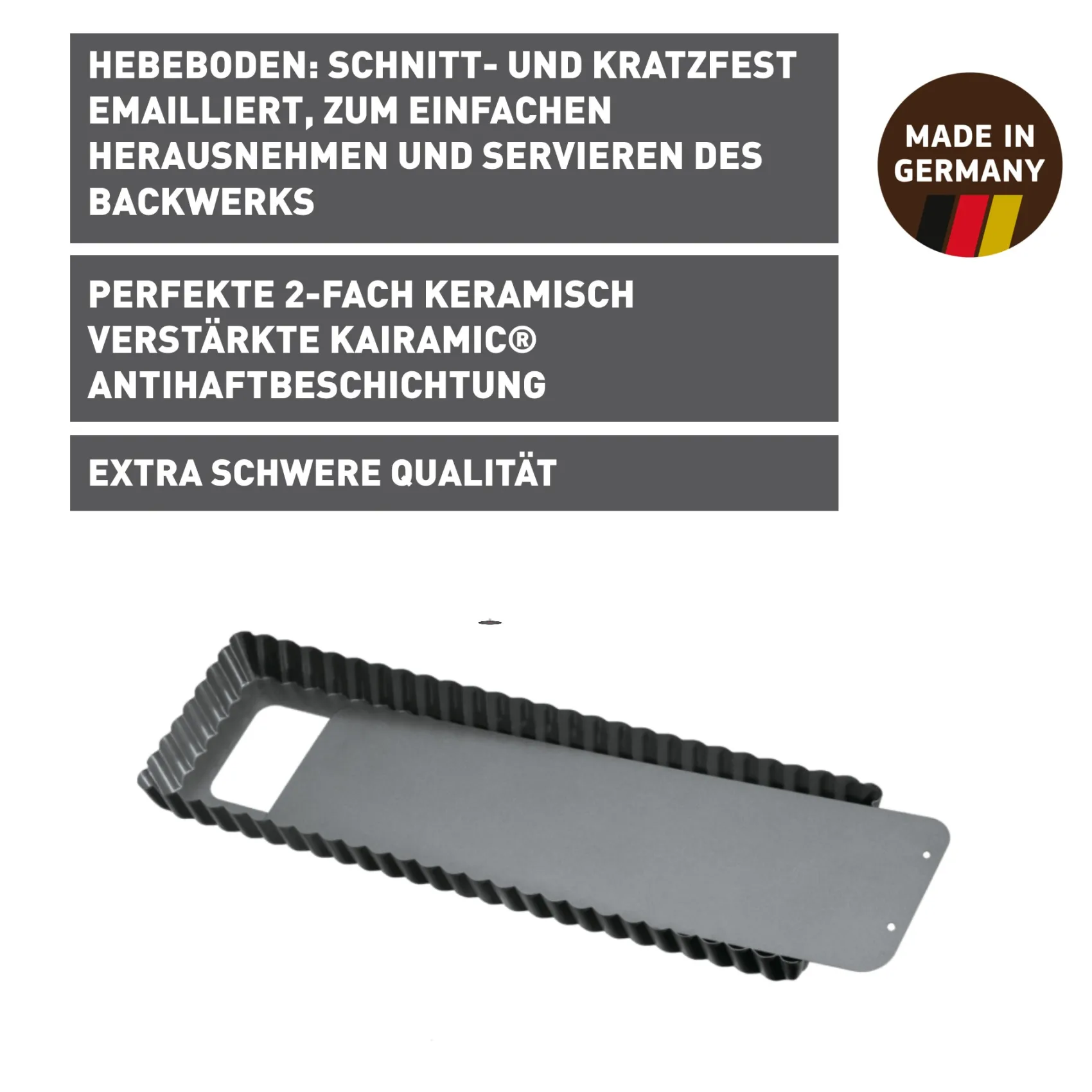 WMF Backformen|KAISER La Forme Plus Tarte- und Quicheform mit Hebeboden, rechteckig, 35 x 13 cm