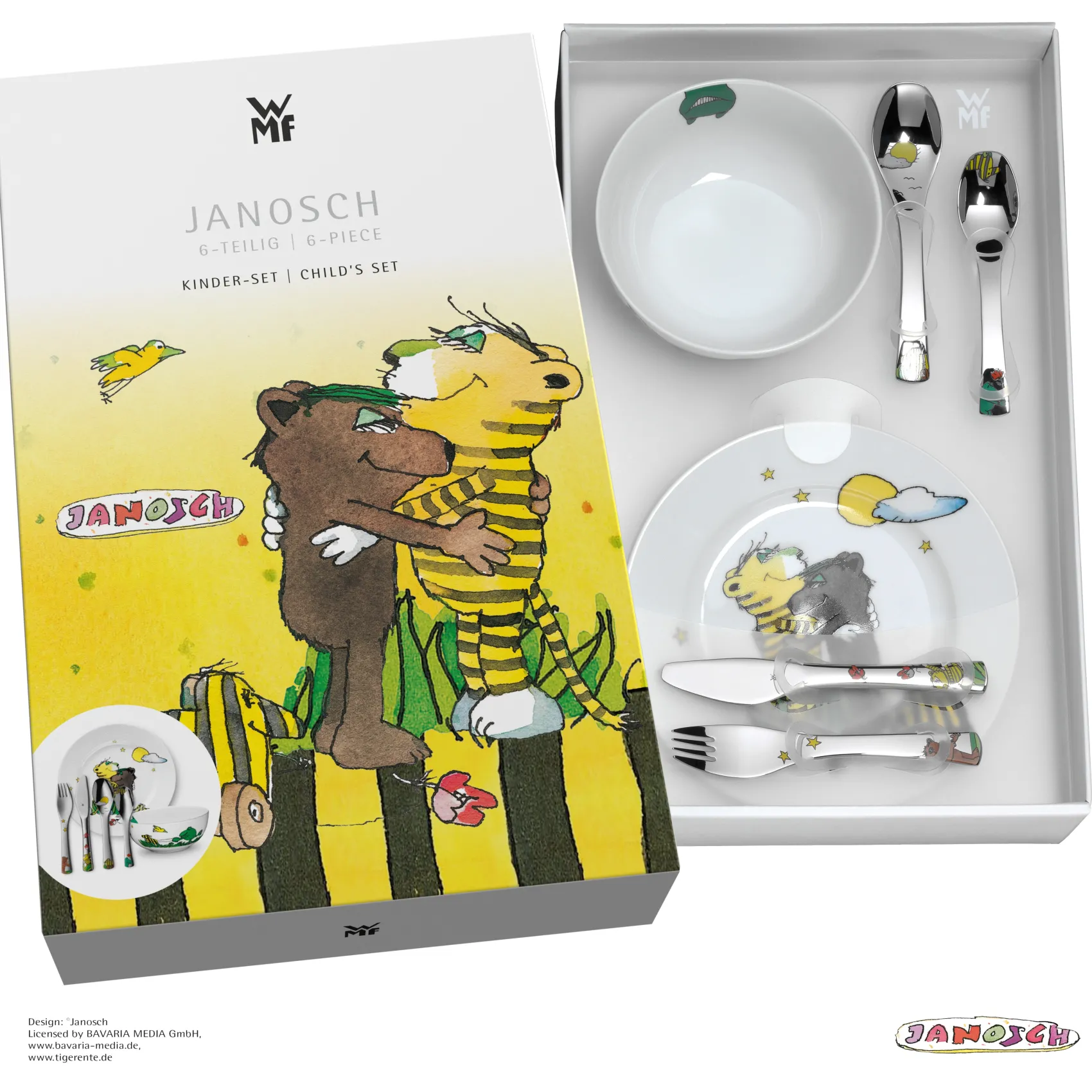 WMF Teller|Kindergeschirr|Kindergeschirr-Set Janosch, 6-teilig