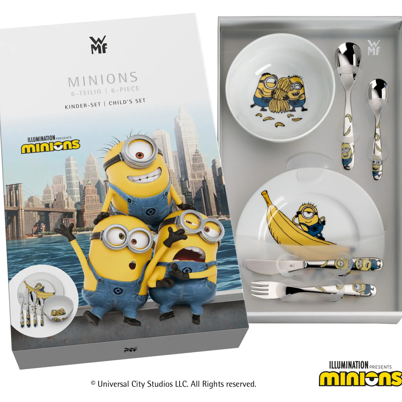 WMF Teller|Kindergeschirr|Kindergeschirr-Set Minions®, 6-teilig