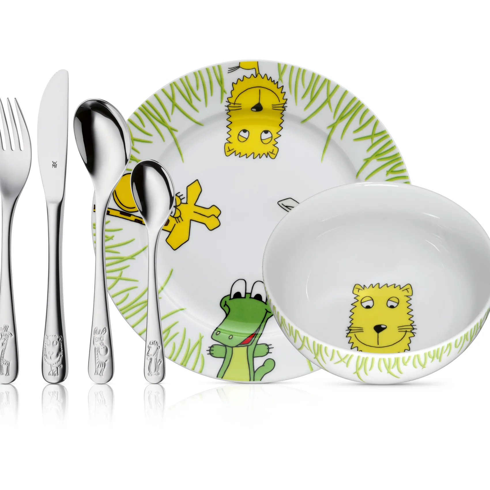 WMF Teller|Kindergeschirr|Kindergeschirr-Set Safari, 6-teilig