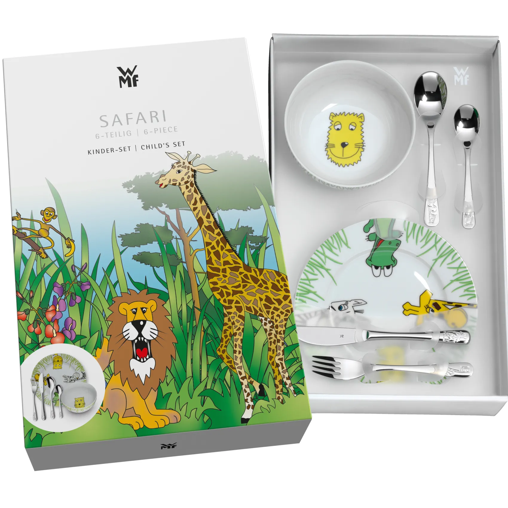 WMF Teller|Kindergeschirr|Kindergeschirr-Set Safari, 6-teilig