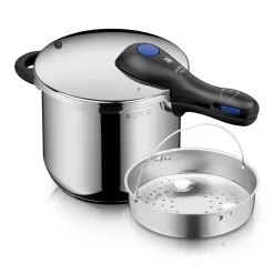 WMF Schnellkochtöpfe|Induktionstöpfe|Perfect Plus One Pot Schnellkochtopf mit Dampfgareinsatz, 22 cm, 6,5 Liter