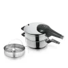WMF Schnellkochtöpfe|Induktionstöpfe|Perfect Premium One Pot Schnellkochtopf-Set mit Dampfgareinsatz, 22 cm, 4,5 und 3,0 Liter, stapelbar