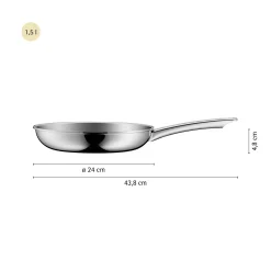 WMF Induktionspfannen|Bratpfannen|Profi Resist Stielpfanne mit beschichtetem Schüttrand, 24 cm