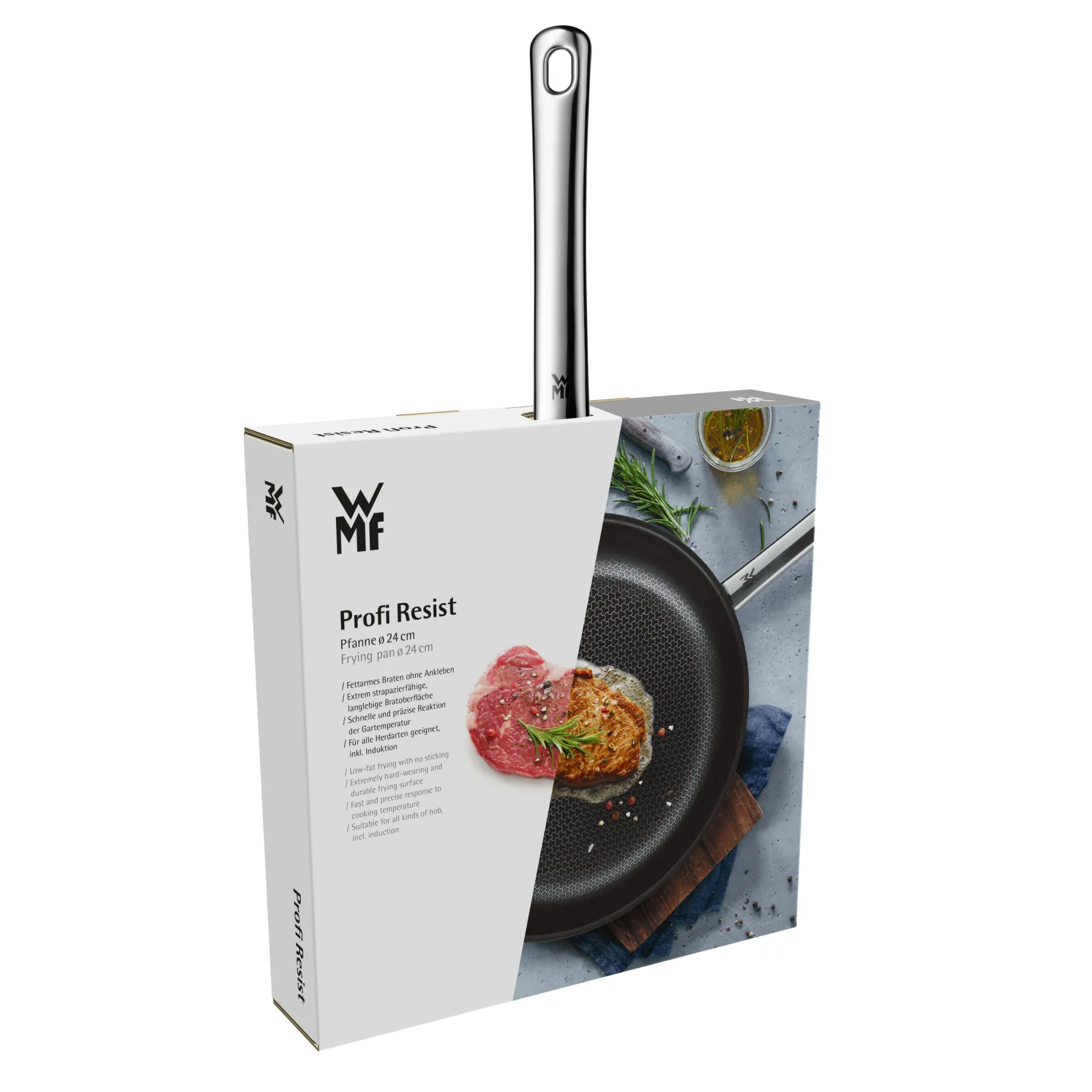 WMF Induktionspfannen|Bratpfannen|Profi Resist Stielpfanne mit beschichtetem Schüttrand, 24 cm
