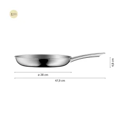 WMF Induktionspfannen|Bratpfannen|Profi Resist Stielpfanne mit beschichtetem Schüttrand, 28 cm