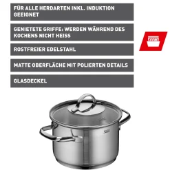 WMF Induktionstöpfe|Silit Achat Kochtopf mit Deckel, 16 cm