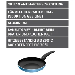 WMF Induktionspfannen|Bratpfannen|Silit Belluna Stielpfanne, 24 cm, Blau