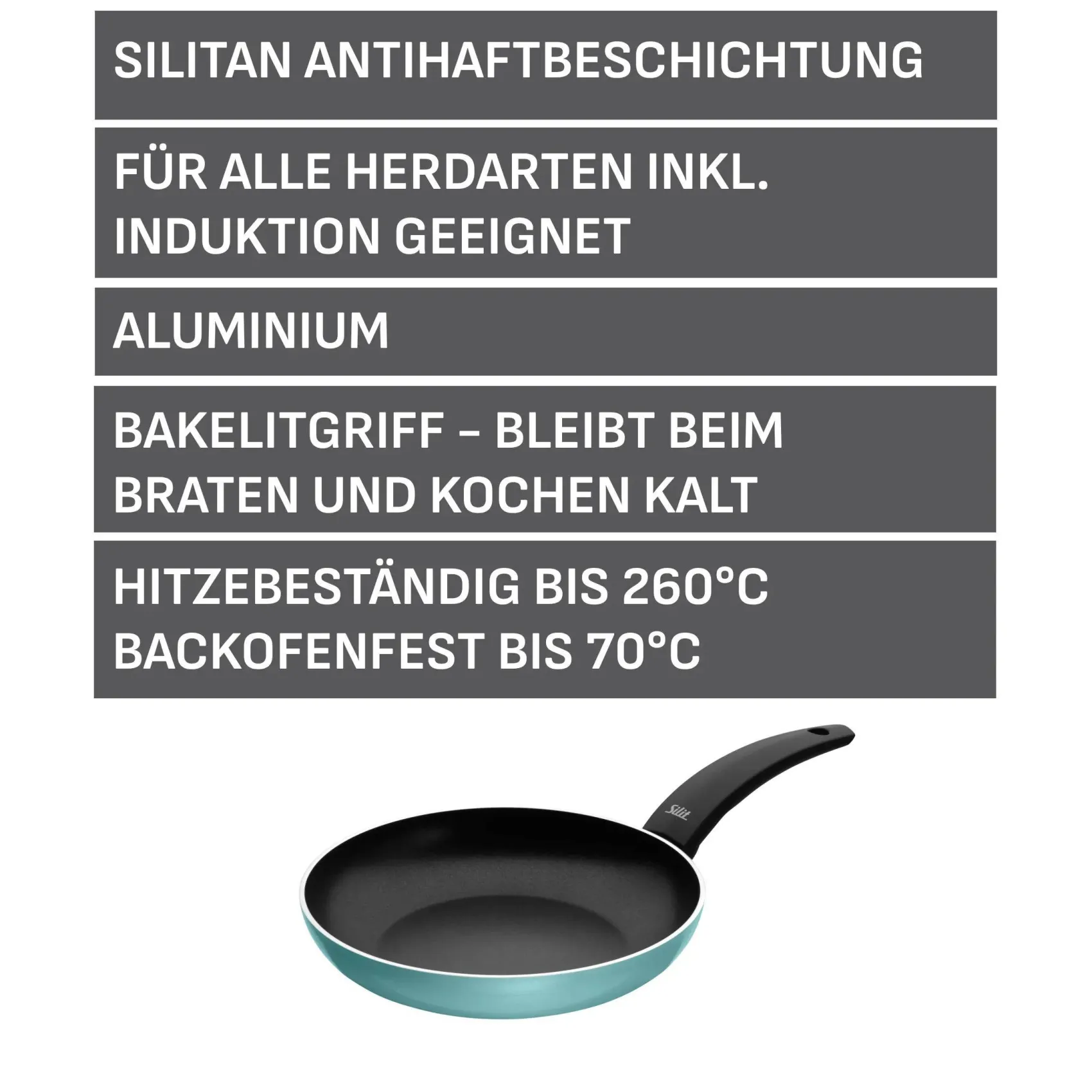 WMF Induktionspfannen|Bratpfannen|Silit Belluna Stielpfanne, 24 cm, Grün