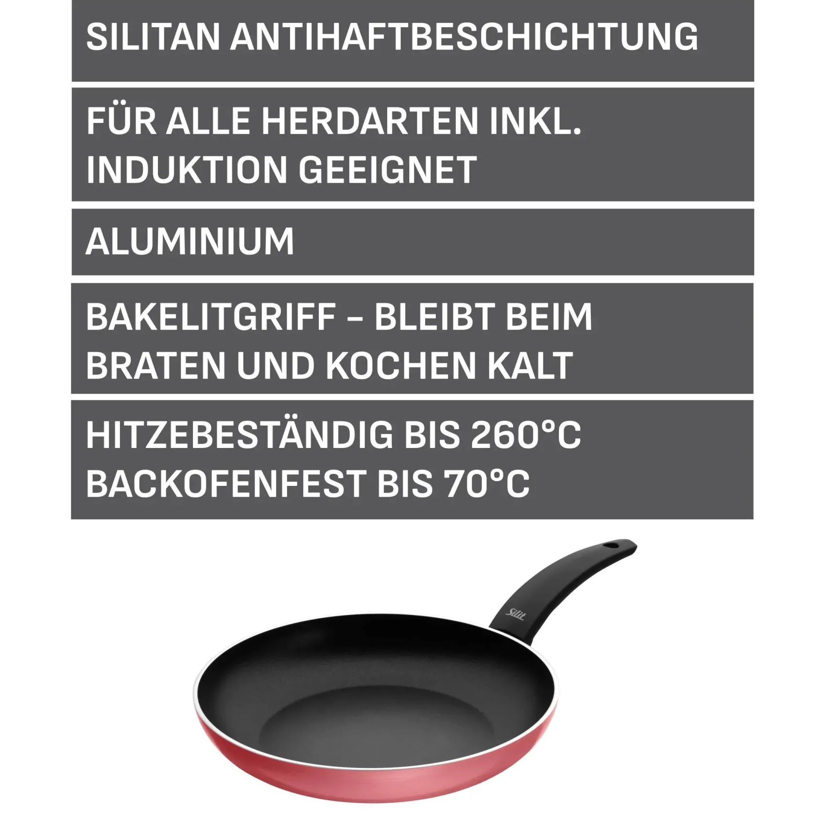 WMF Induktionspfannen|Bratpfannen|Silit Belluna Stielpfanne, 28 cm, Rosé