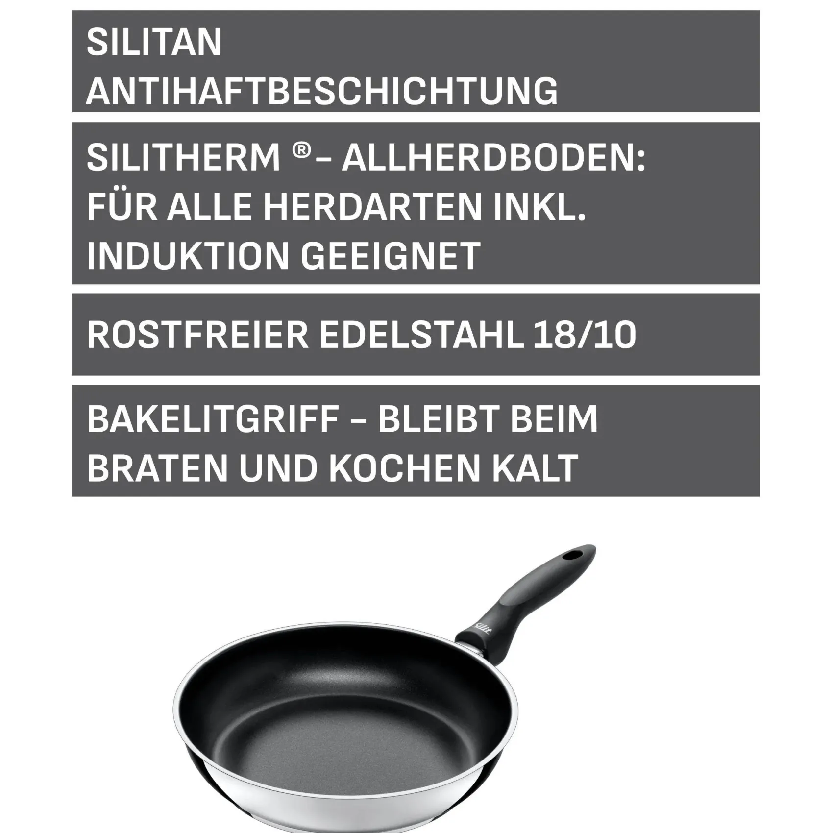 WMF Induktionspfannen|Bratpfannen|Silit Domus Stielpfanne, 28 cm