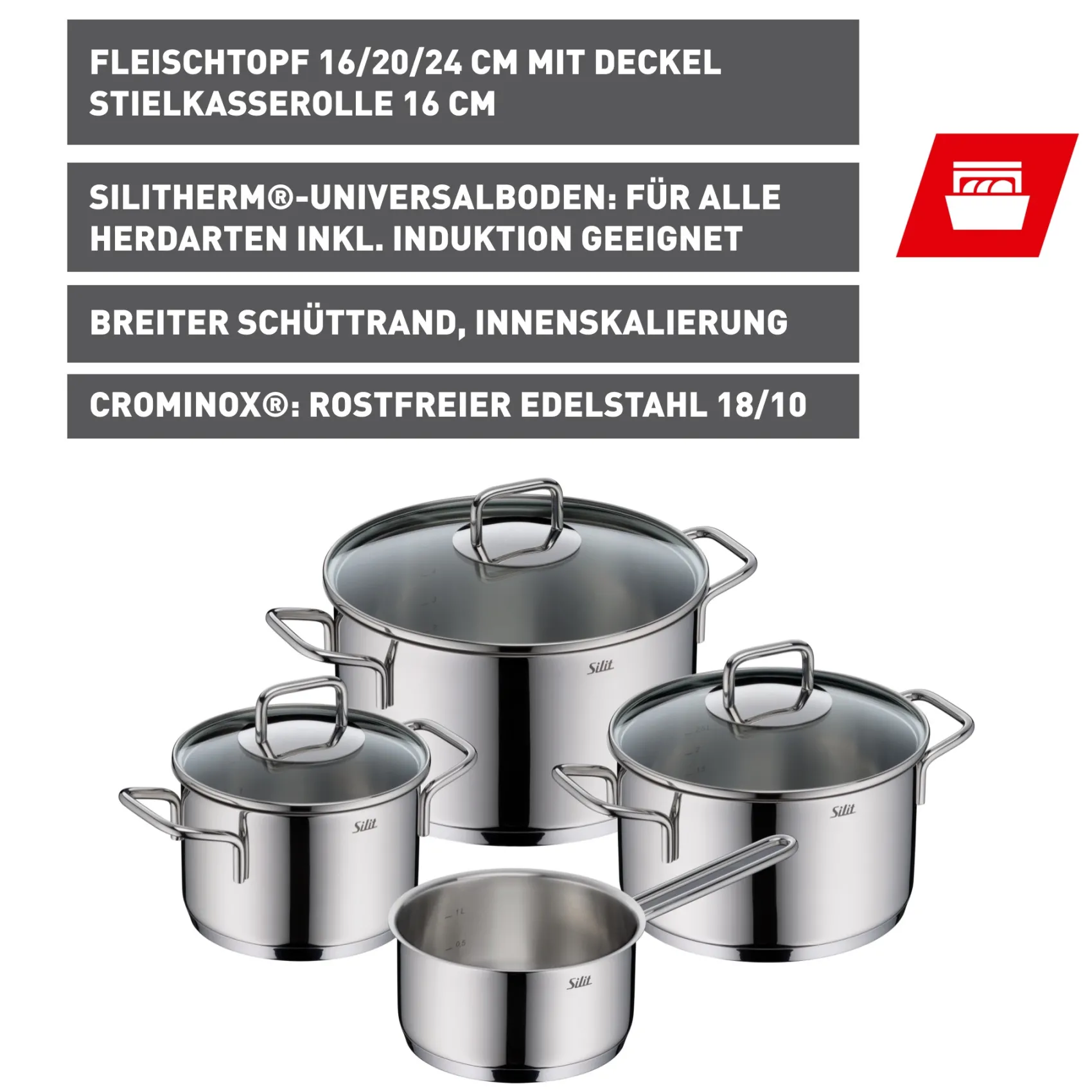 WMF Topfsets|Silit Extra Cook Kochgeschirr-Set* 4-tlg.
