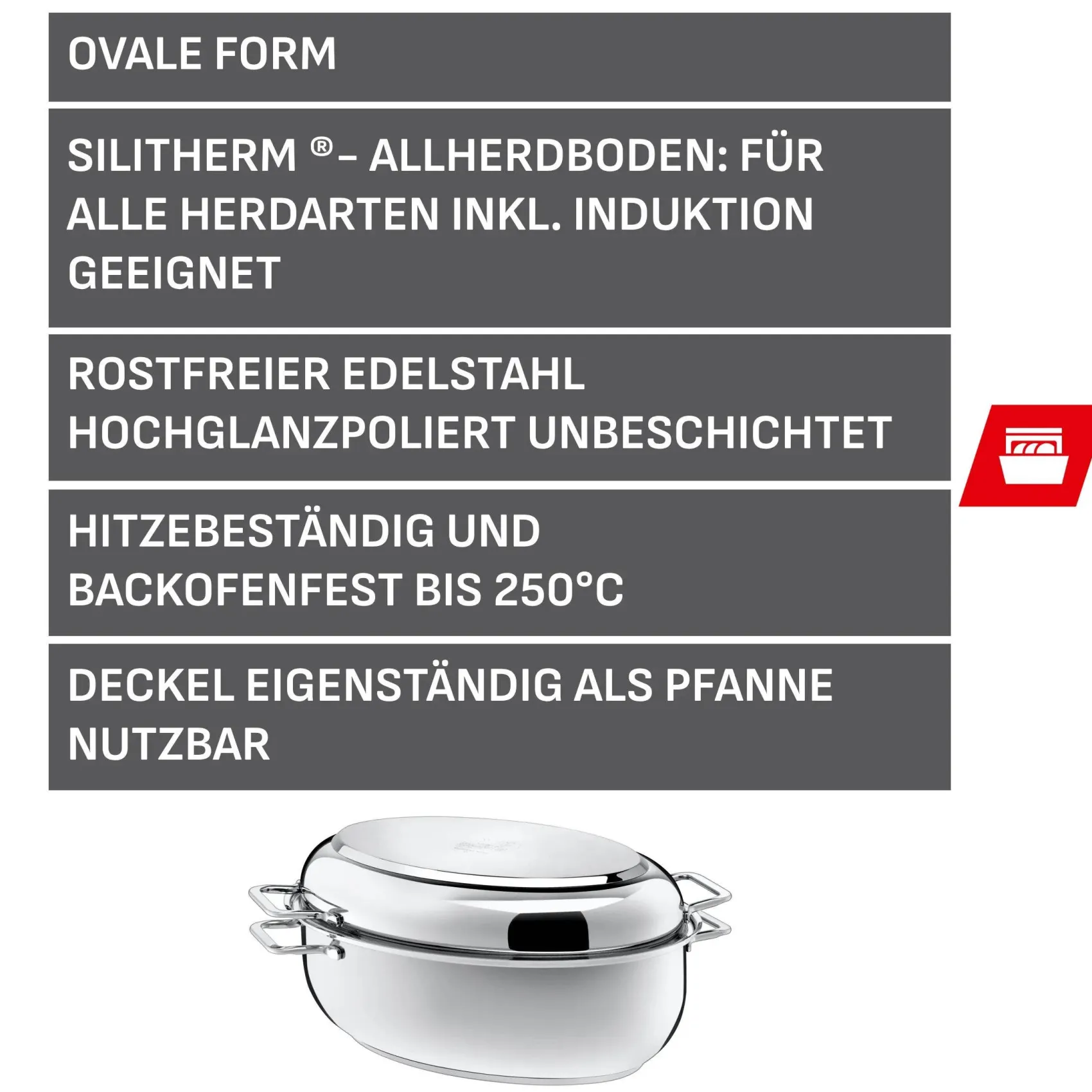 WMF Bräter & Schmortöpfe|Silit Extrabräter, oval
