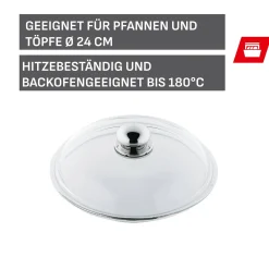 WMF Pfannendeckel|Zubehör Töpfe|Silit Glasdeckel mit Edelstahlgriff, 24 cm