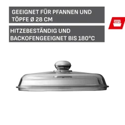 WMF Pfannendeckel|Silit Glasdeckel mit Edelstahlgriff, 28 cm