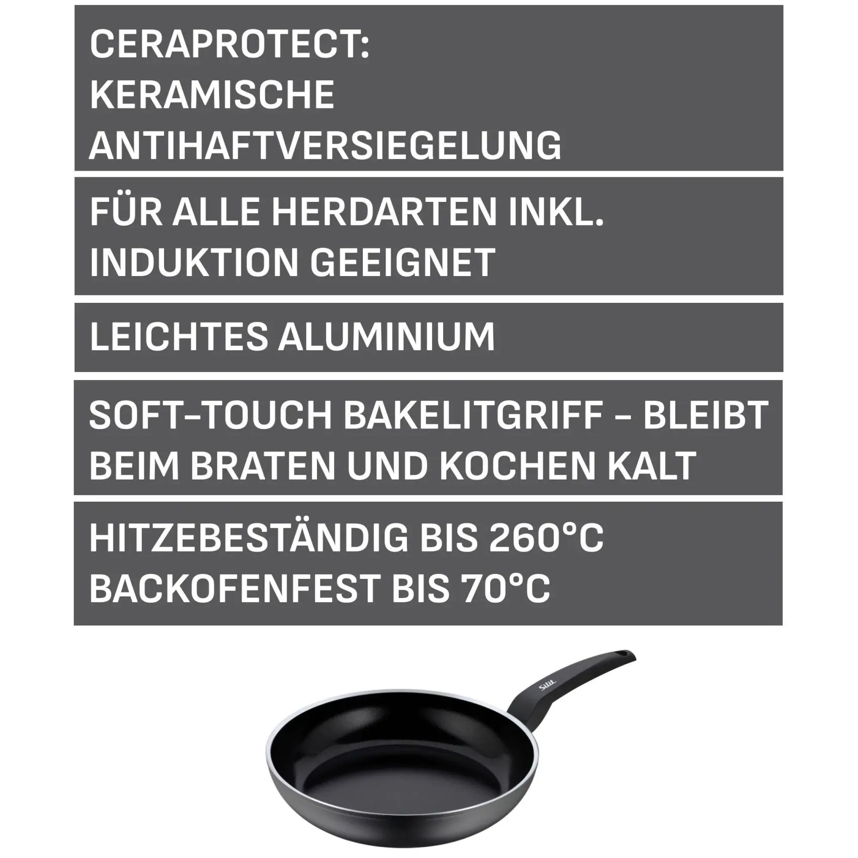WMF Induktionspfannen|Bratpfannen|Silit Messino Stielpfanne, 28 cm