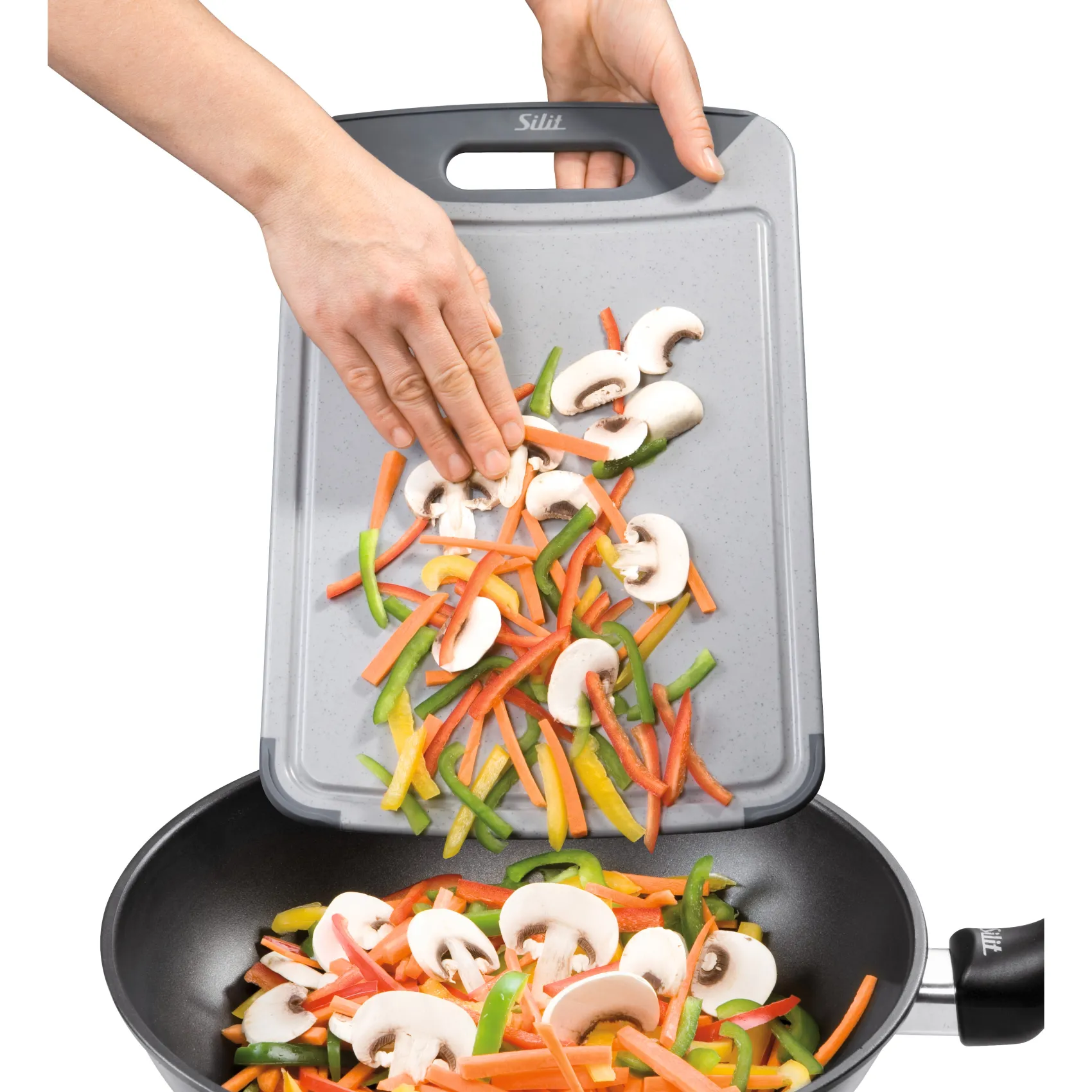 WMF Schneidebretter|Silit Schneidebrett, Grau, 38 x 25 cm